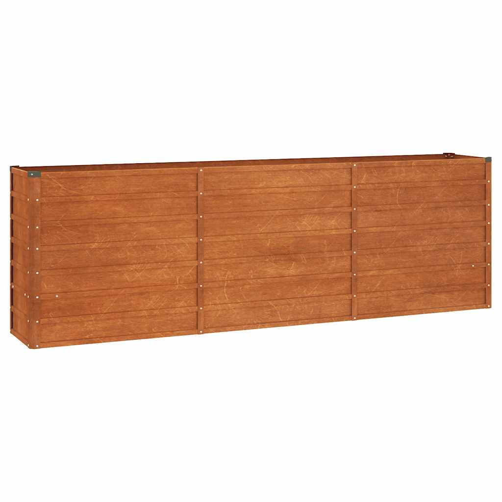 Corten Steel Raised Garden Bed 240cm Rusty | Simpledeals