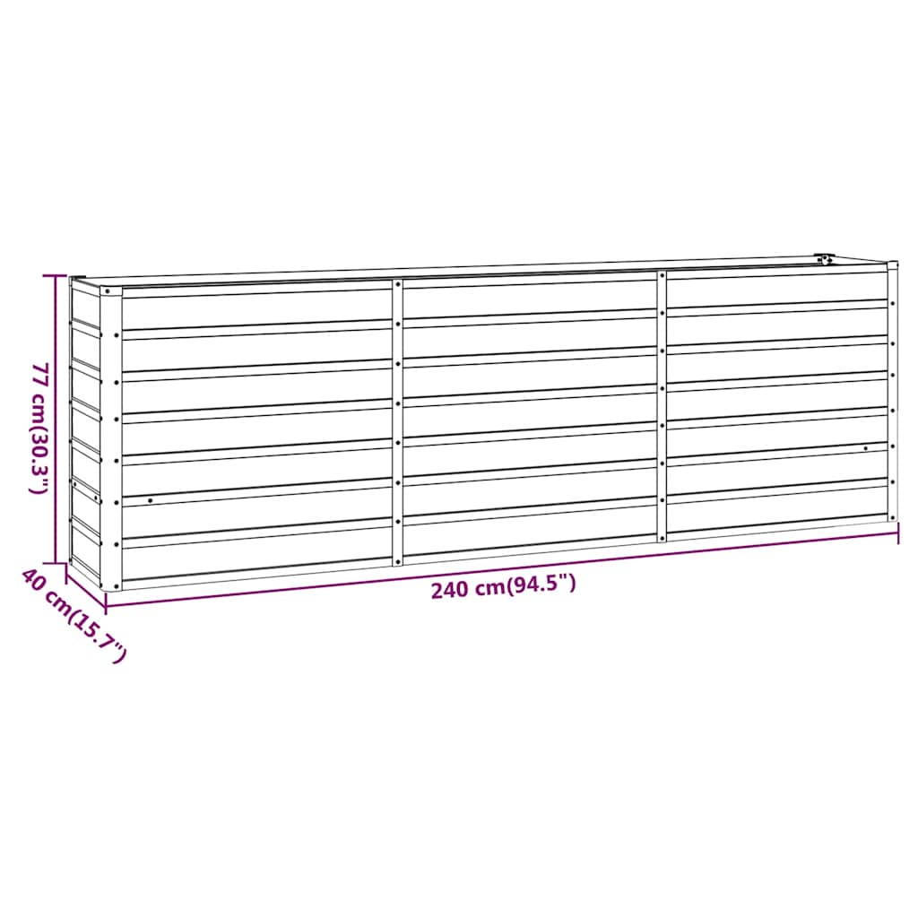 Corten Steel Raised Garden Bed 240cm Rusty | Simpledeals