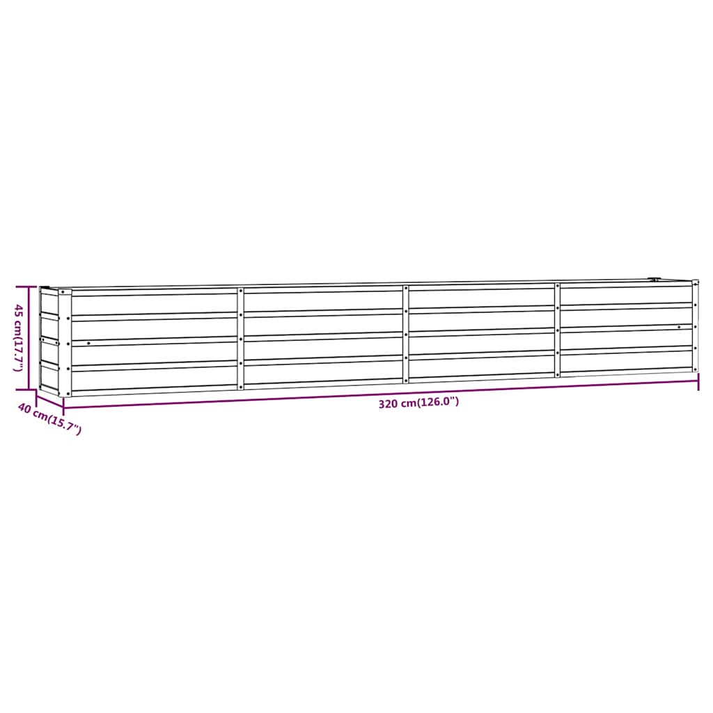 Corten Steel Raised Garden Bed 320cm Rustic | Simpledeals