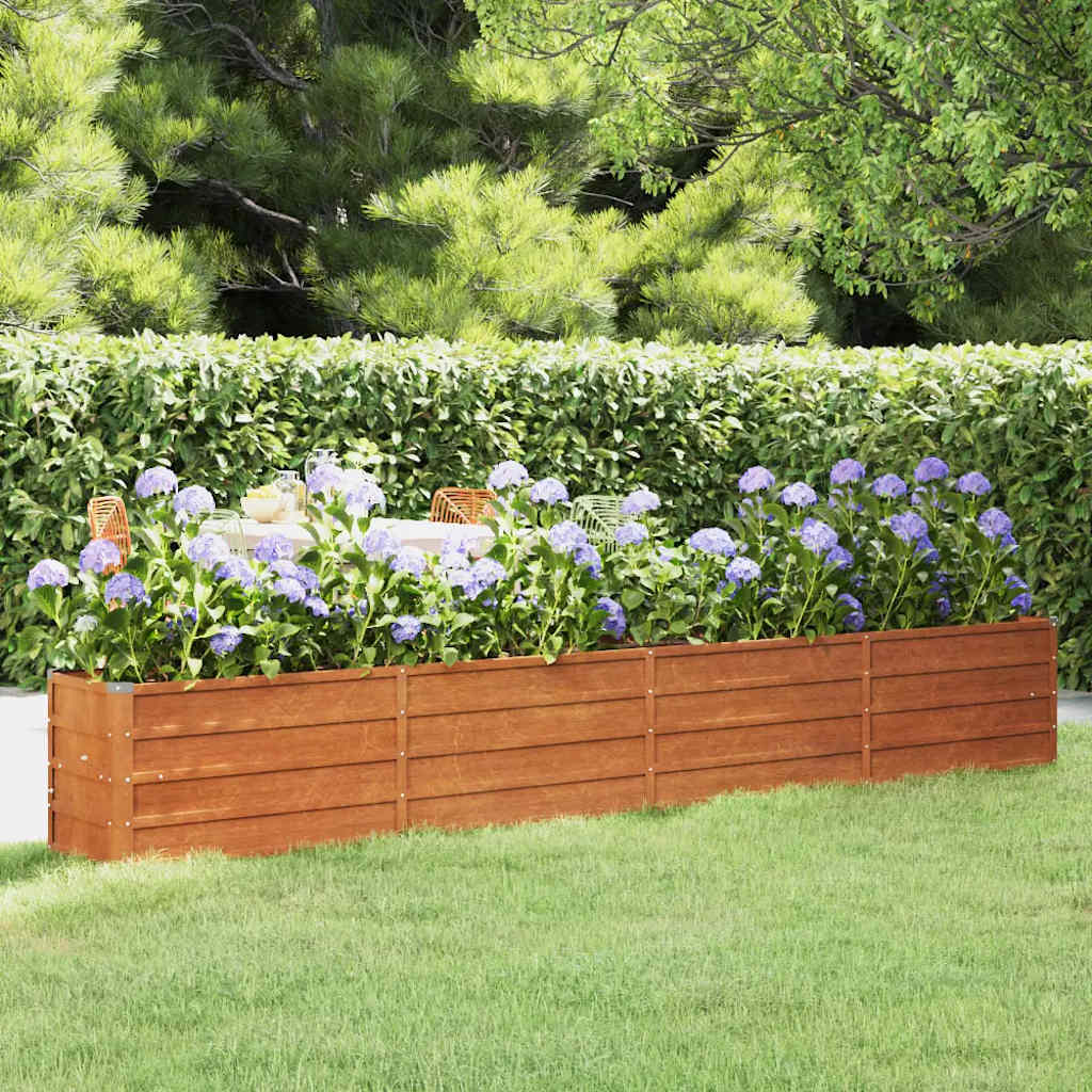 Corten Steel Raised Garden Bed 320cm Rustic | Simpledeals