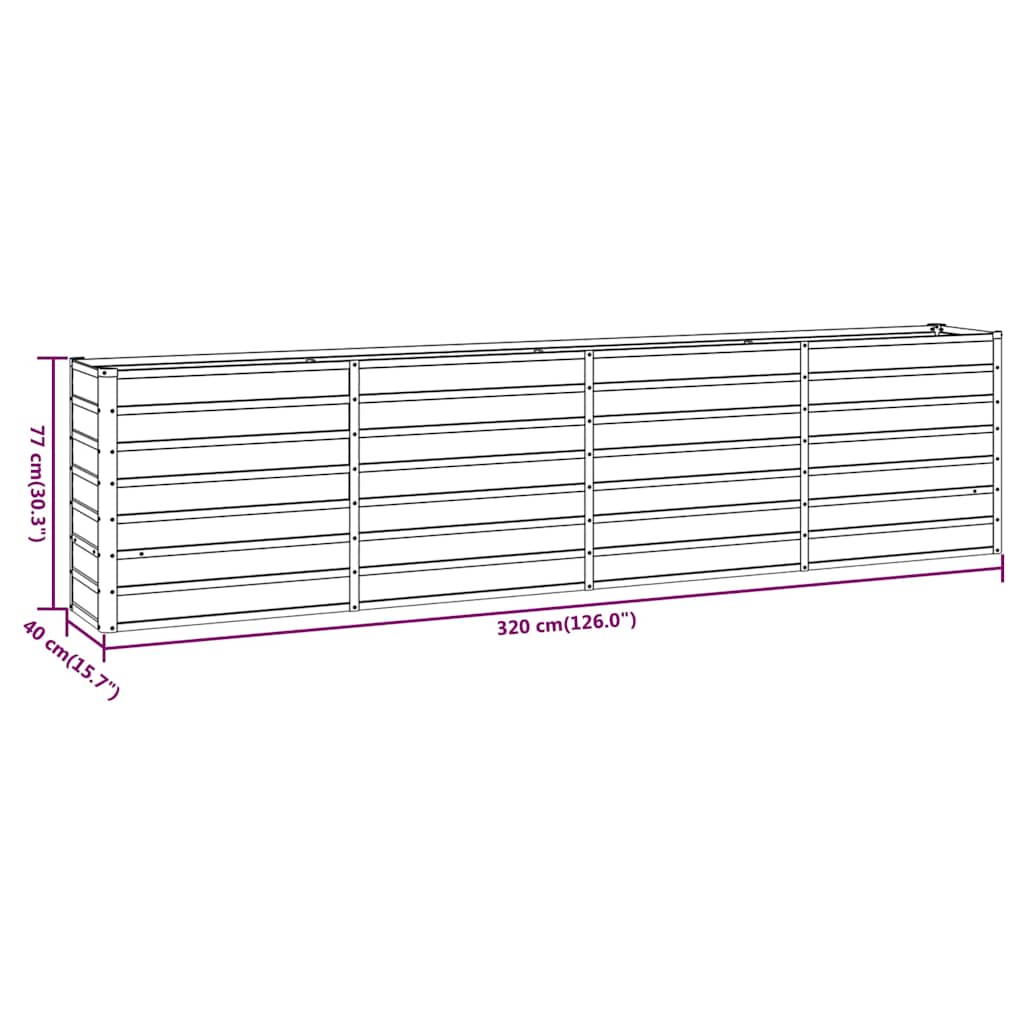 Corten Steel Raised Garden Bed 320cm Rusty | Simpledeals