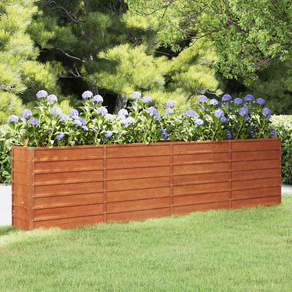 Corten Steel Raised Garden Bed 320cm Rusty | Simpledeals