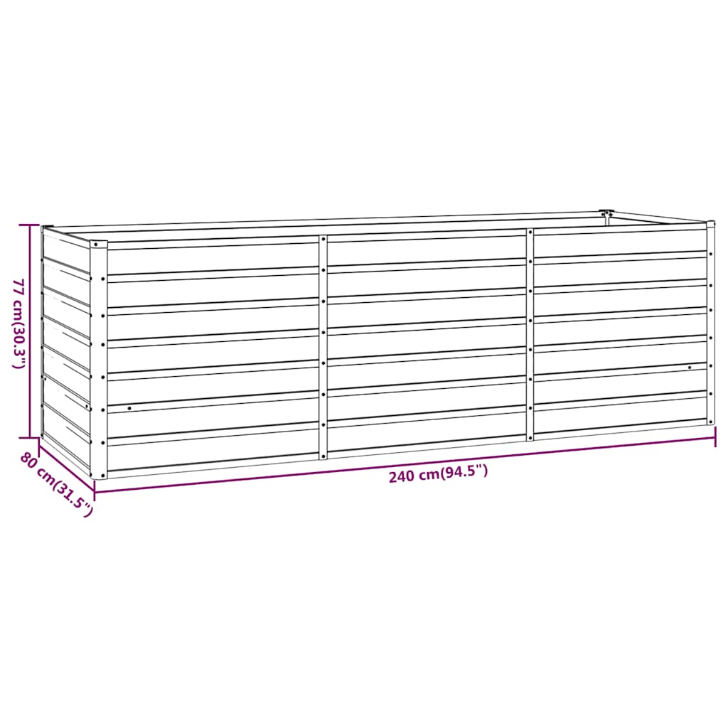 Corten Steel Raised Garden Bed 240cm | Simpledeals