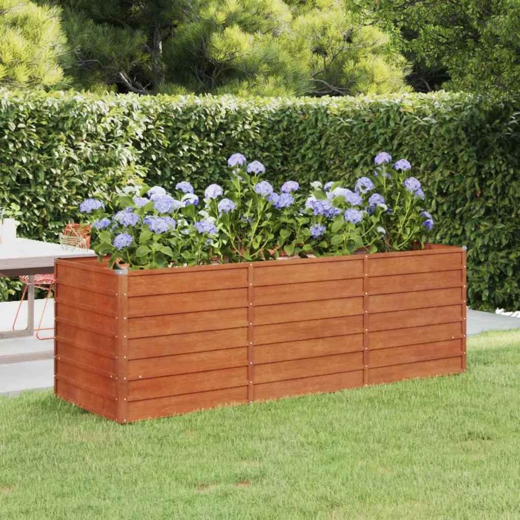 Corten Steel Raised Garden Bed 240cm | Simpledeals