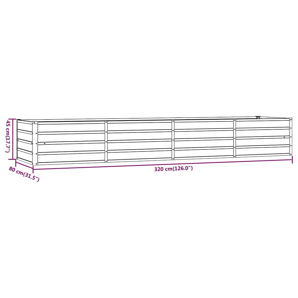 Corten Steel Raised Garden Bed 320x80cm | Simpledeals