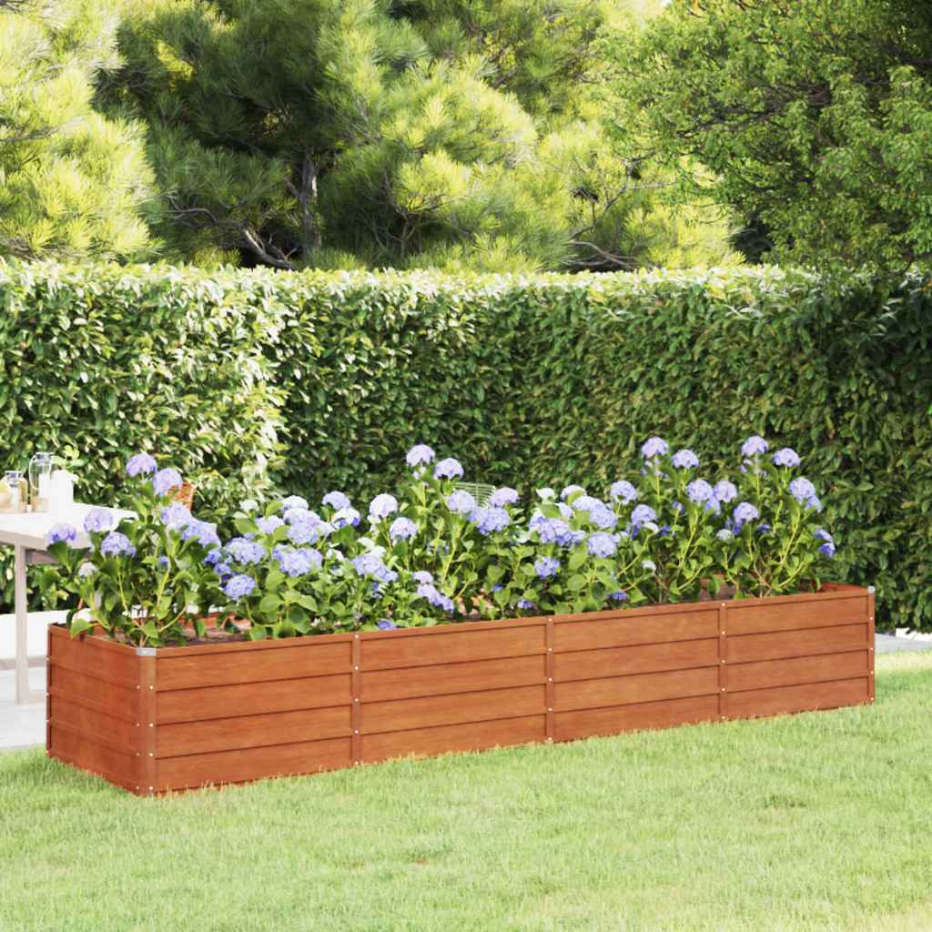 Corten Steel Raised Garden Bed 320x80cm | Simpledeals