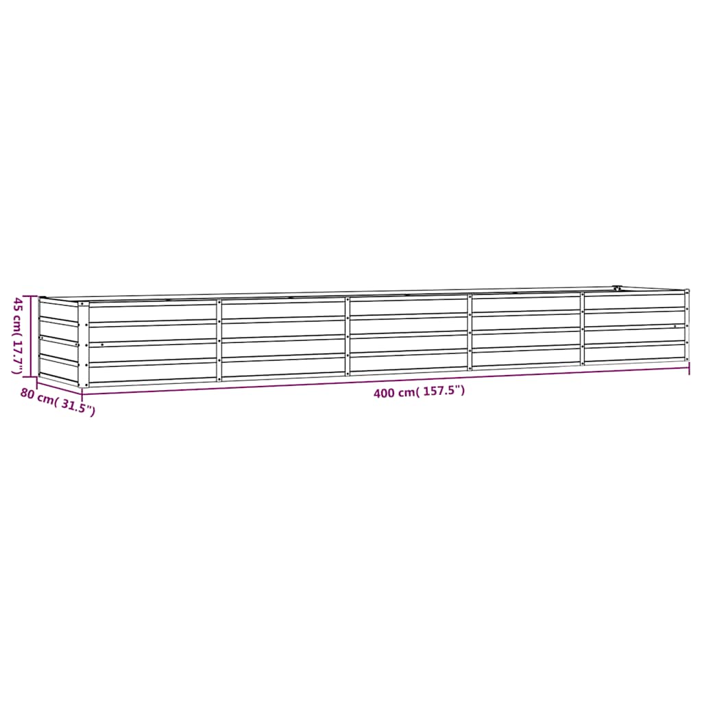 Corten Steel Raised Garden Bed 400x80cm | Simpledeals
