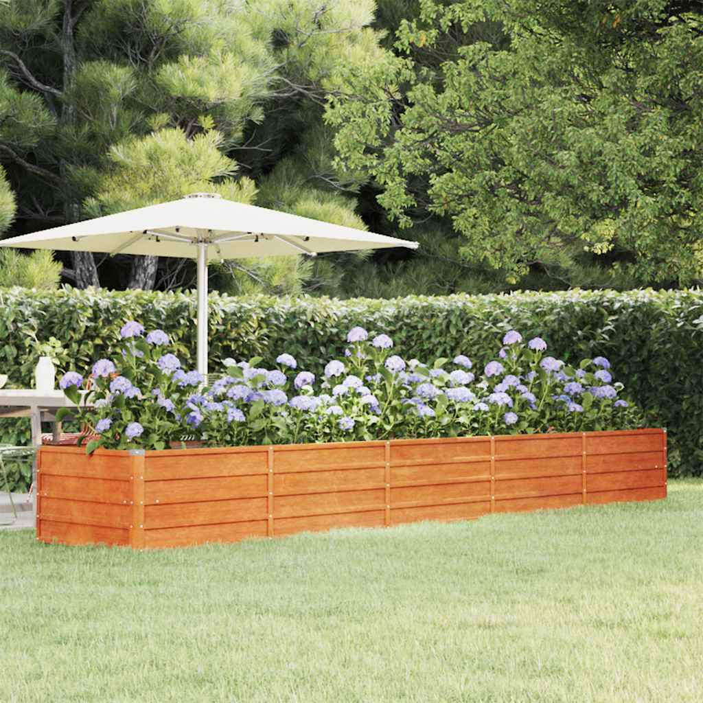 Corten Steel Raised Garden Bed 400x80cm | Simpledeals