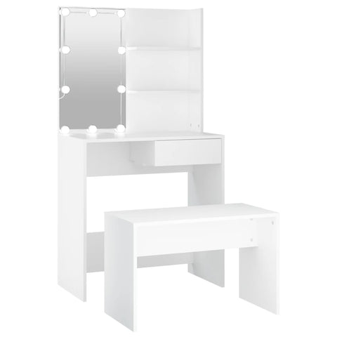Dressing Table Set with LED White /Engineered Wood