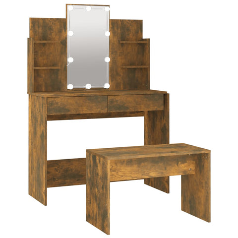 Dressing Table Set with LED Wood
