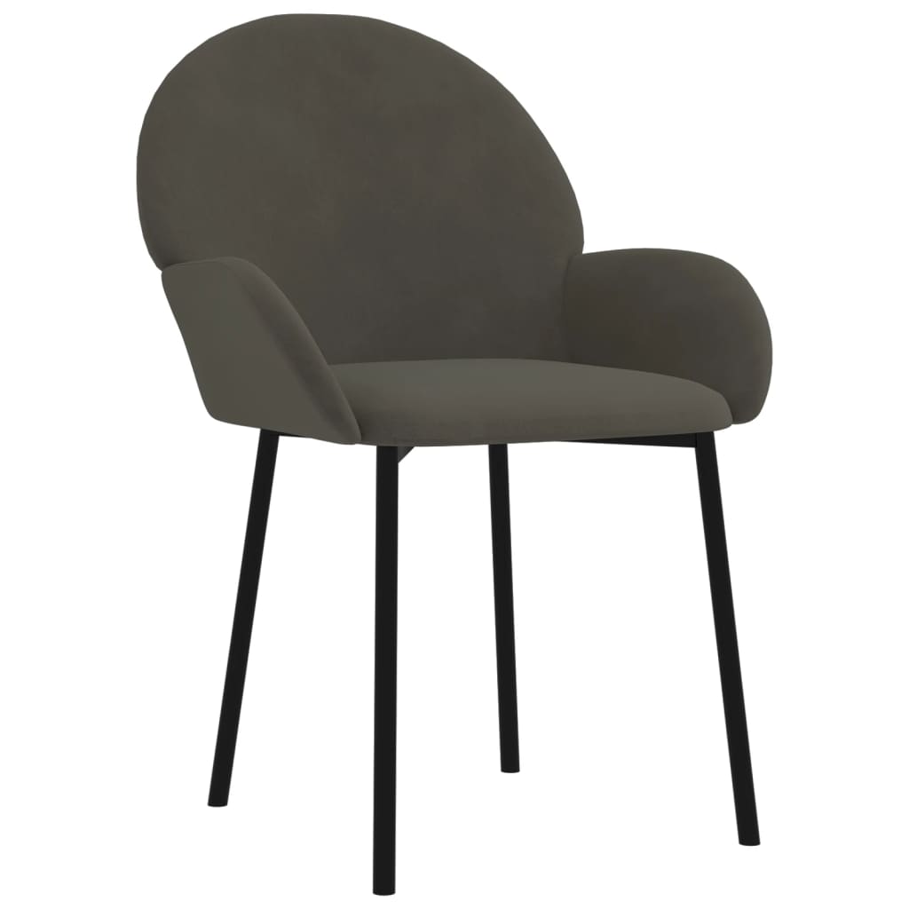Dining Chairs 2 pcs Dark Grey Velvet | Grey colour