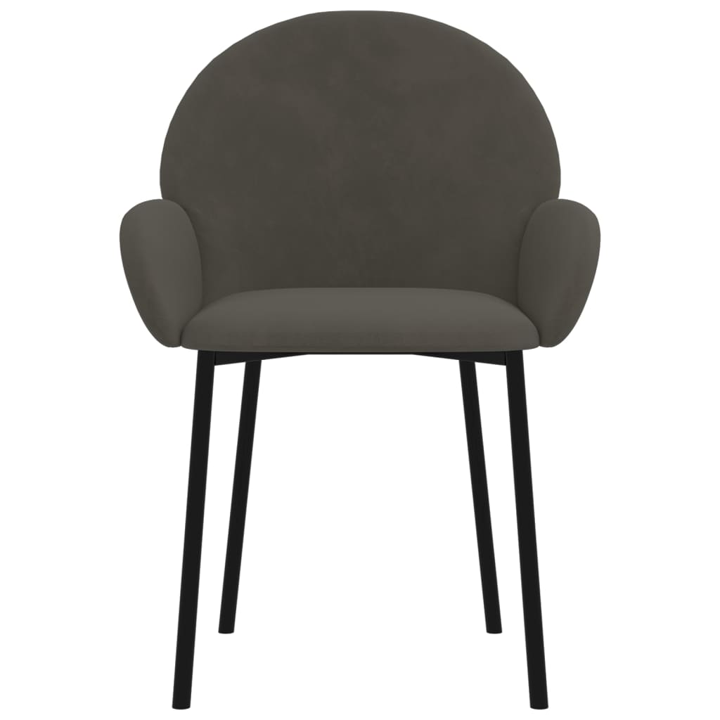 Dining Chairs 2 pcs Dark Grey Velvet, Velvet finish