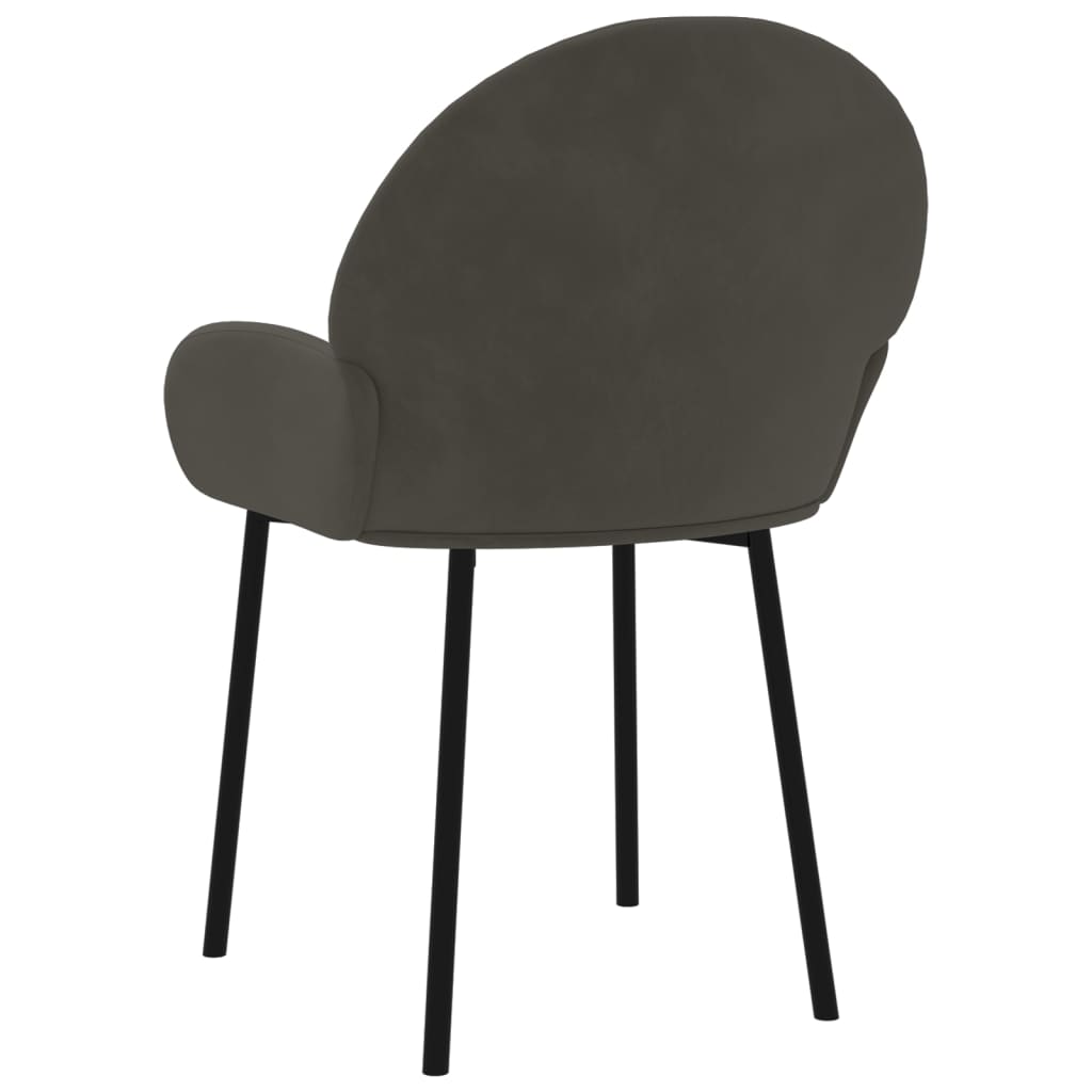 Grey colour - Dining Chairs 2 pcs Dark Grey Velvet