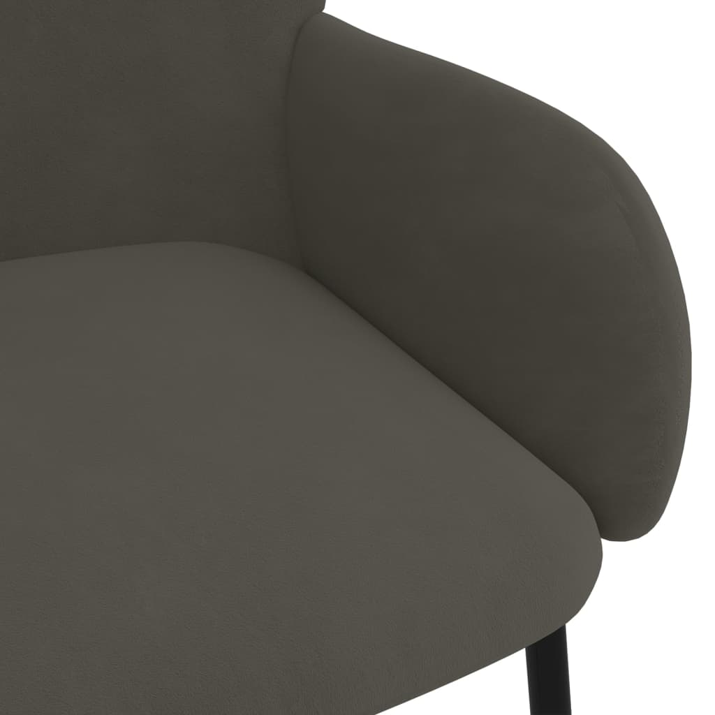 Velvet finish - Dining Chairs 2 pcs Dark Grey Velvet