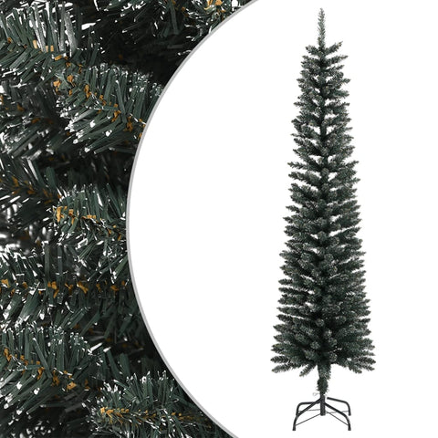 Artificial Slim Christmas Tree with Stand Green 210 cm PVC