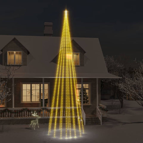 Christmas Tree on Flagpole Warm White 1134 LEDs