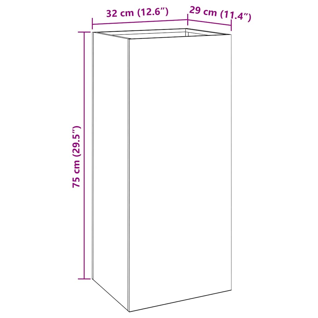 Corten Steel Planter 75cm Tall Outdoor | Simpledeals