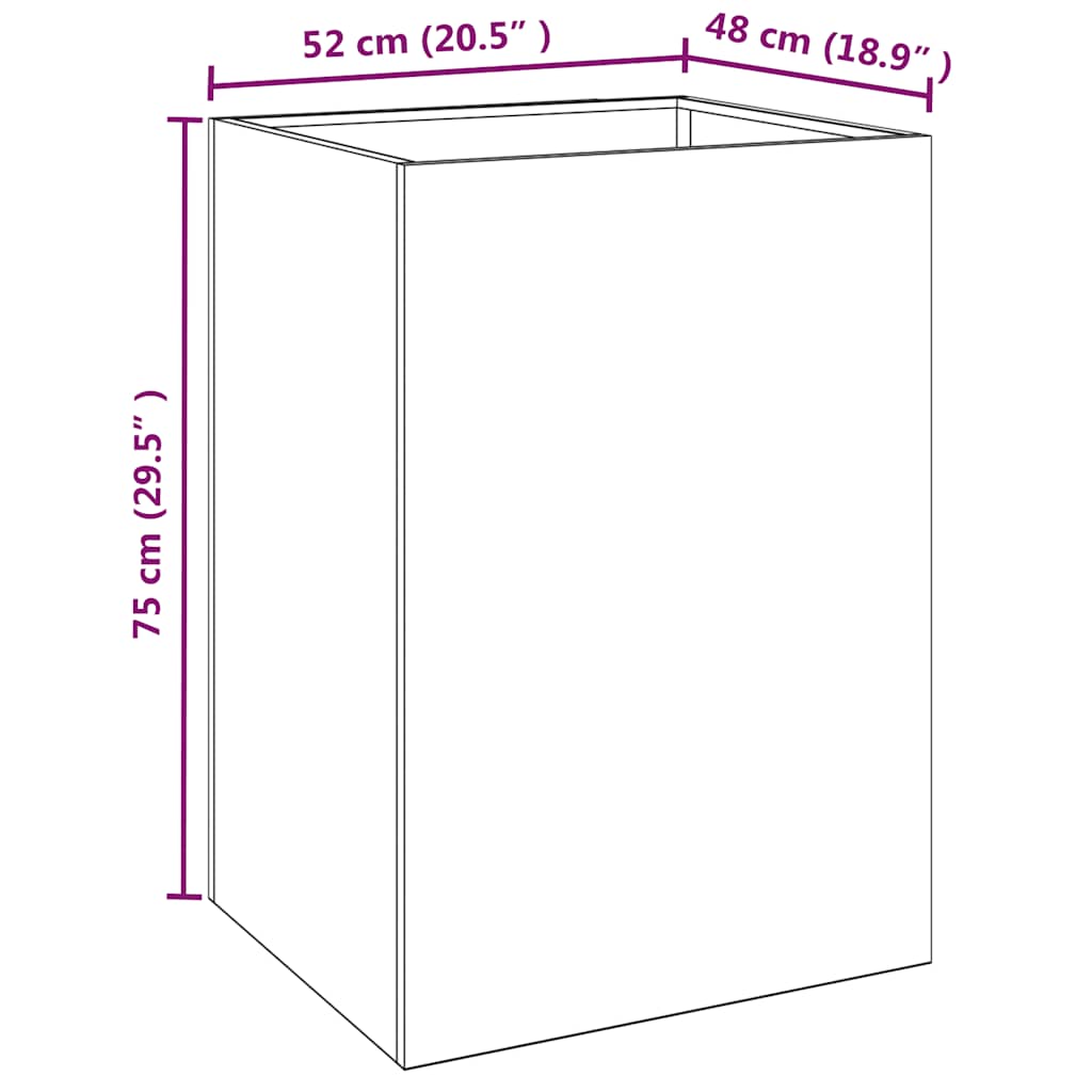 Corten Steel Planter 52x48x75cm Outdoor | Simpledeals
