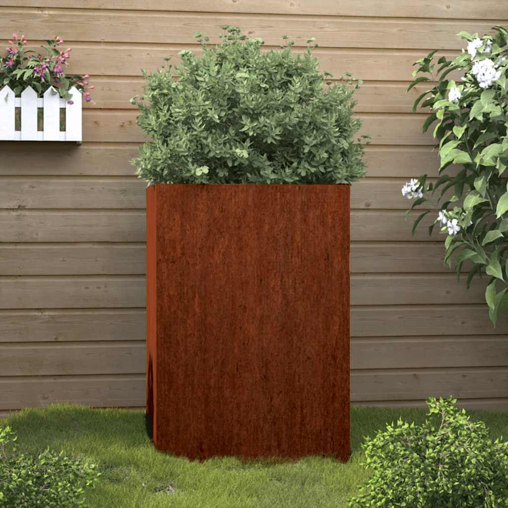 Corten Steel Planter 52x48x75cm Outdoor | Simpledeals