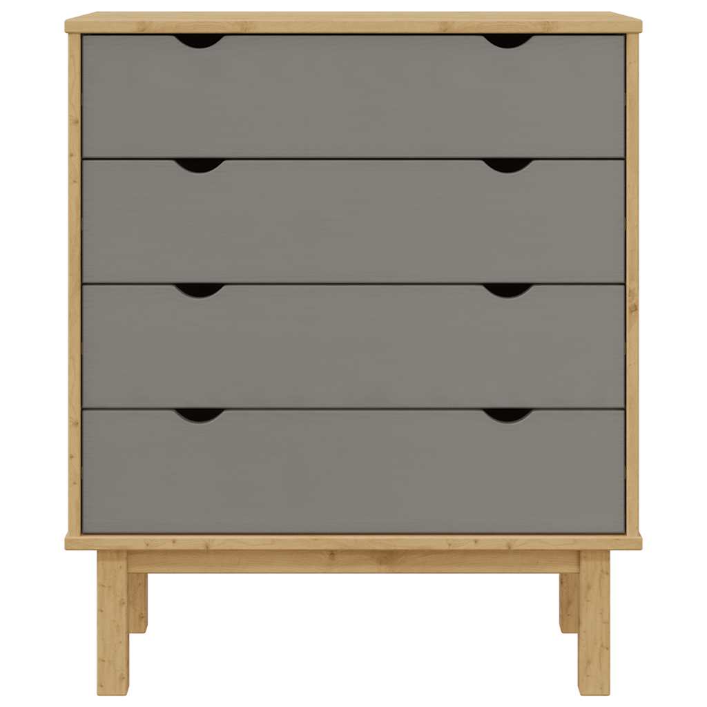 Drawer Cabinet OTTA Brown&Grey Solid Wood Pine