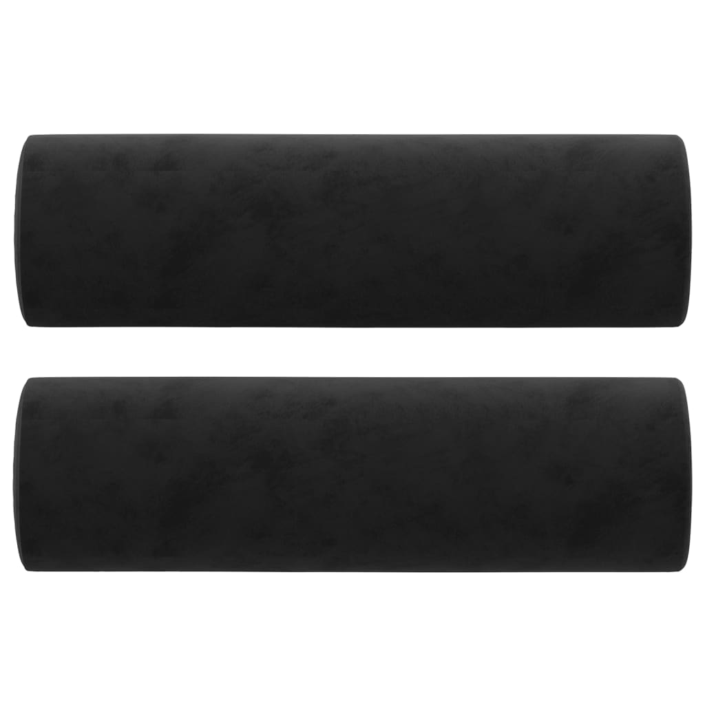 Black Velvet Bolster Pillows Set of 2 | Simpledeals