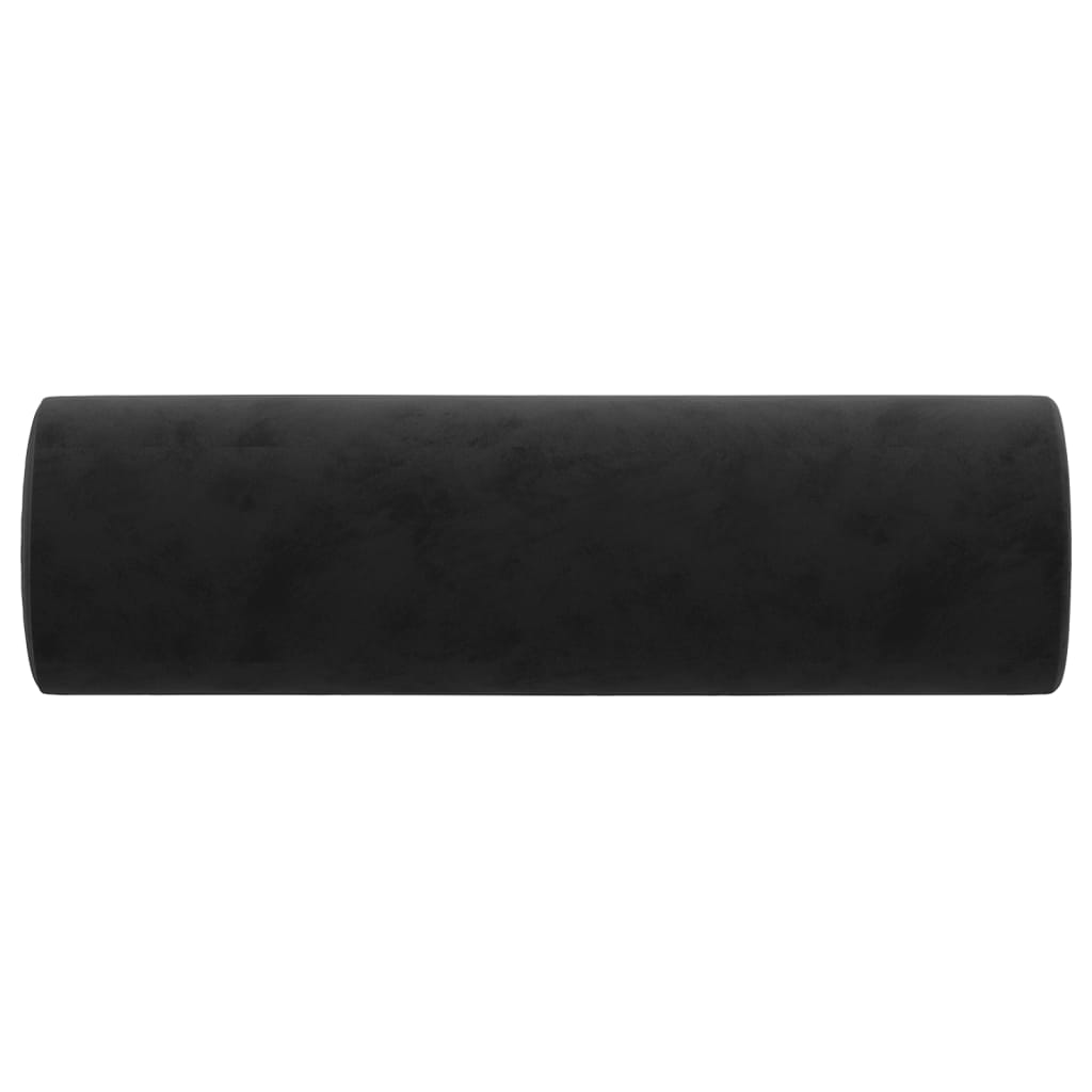 Black Velvet Bolster Pillows Set of 2 | Simpledeals