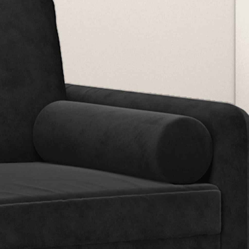 Black Velvet Bolster Pillows Set of 2 | Simpledeals