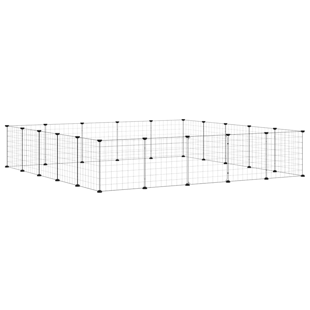 20-Panel Steel Pet Cage Playpen Black | Simpledeals