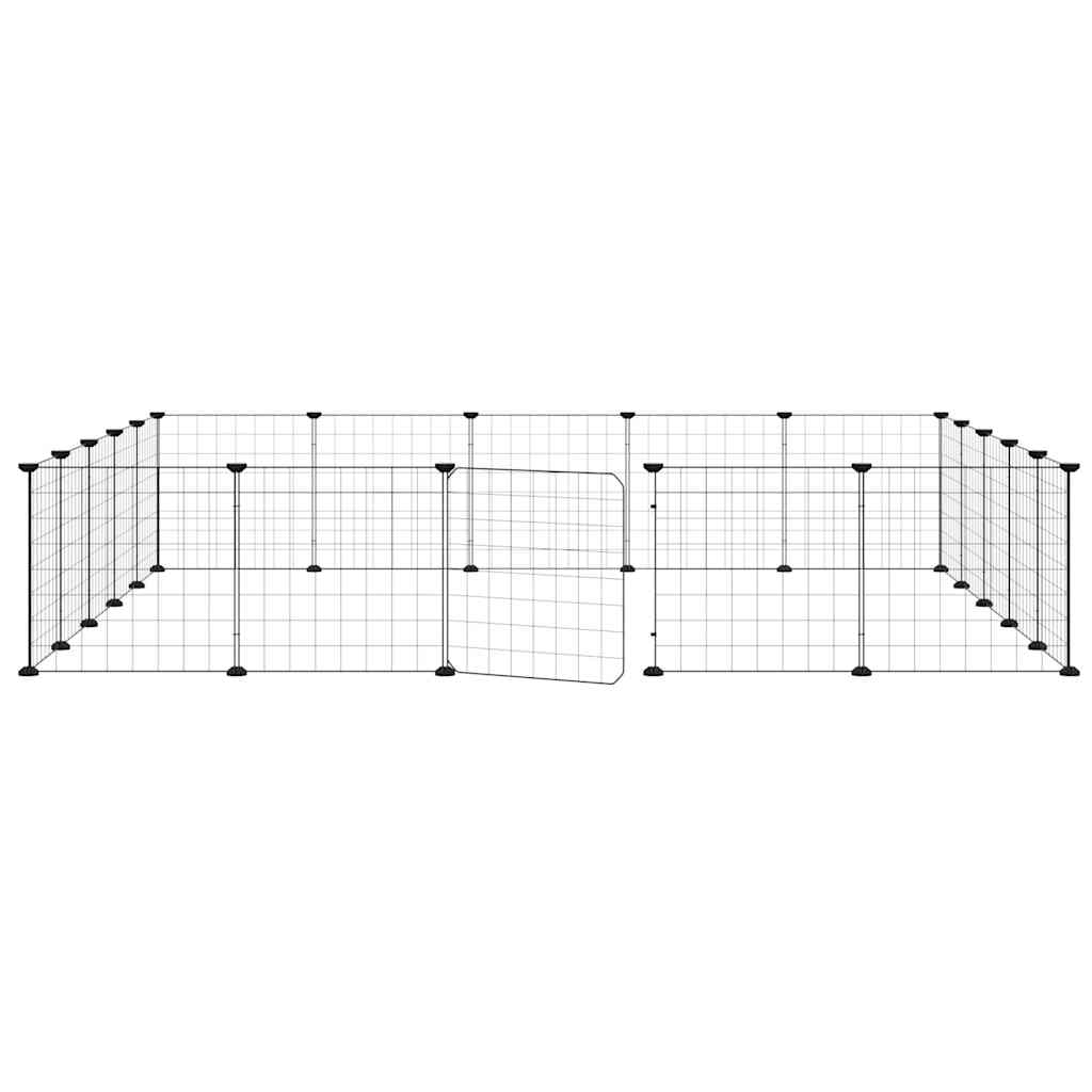 20-Panel Steel Pet Cage Playpen Black | Simpledeals