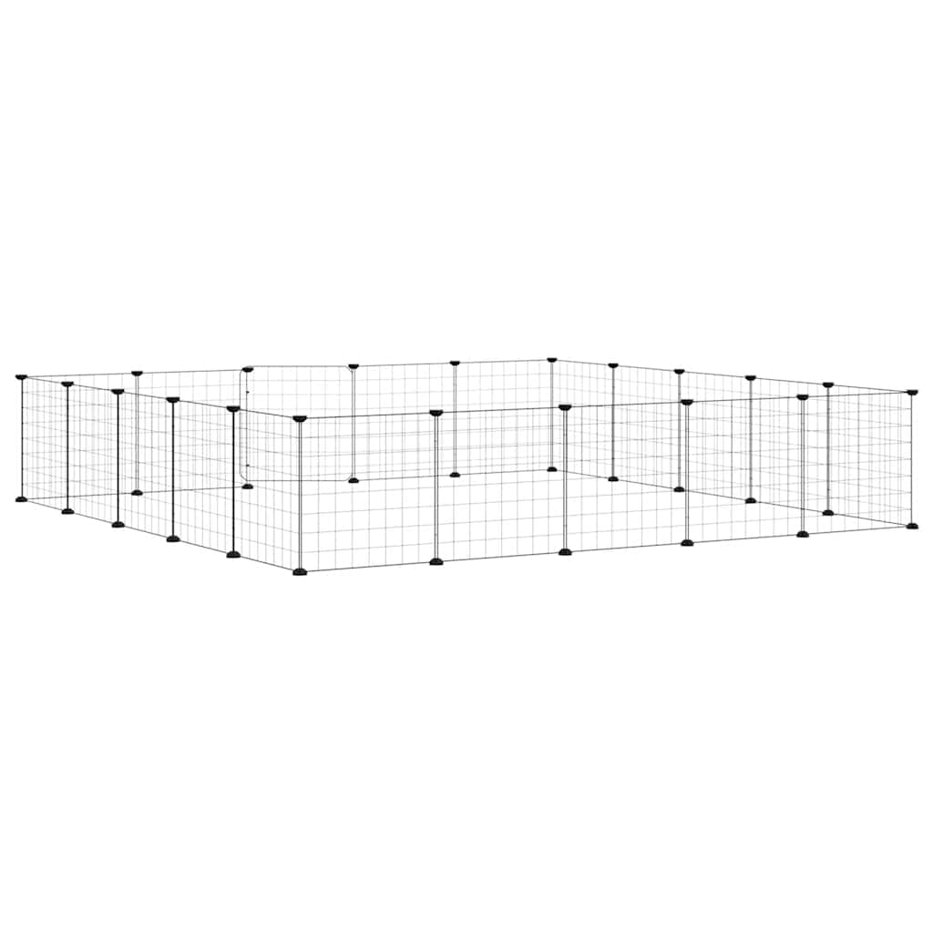 20-Panel Steel Pet Cage Playpen Black | Simpledeals