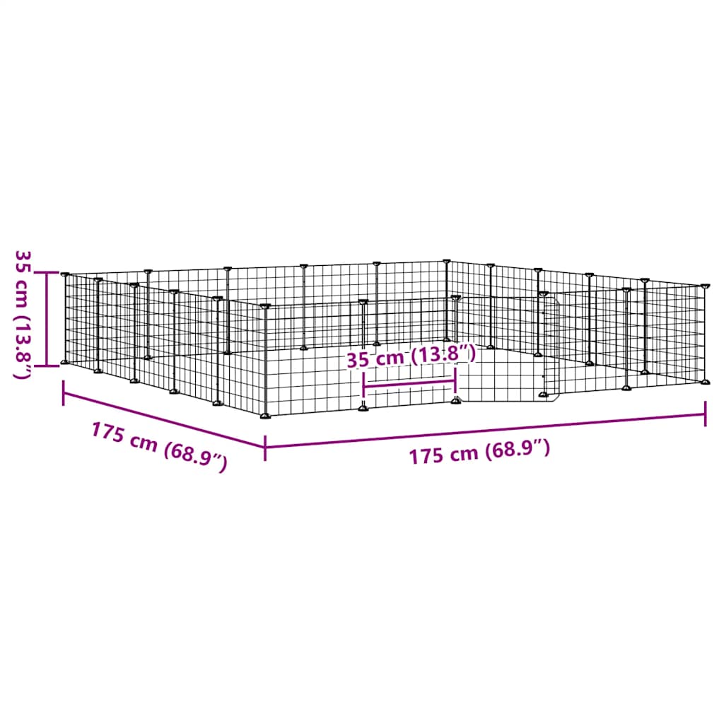 20-Panel Steel Pet Cage Playpen Black | Simpledeals