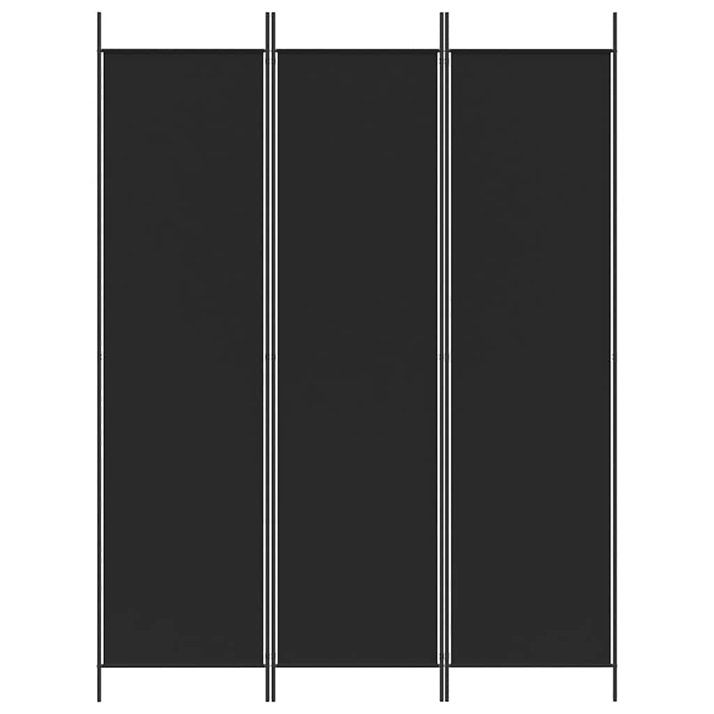 3-Panel Fabric Room Divider 150x200cm Black | Simpledeals