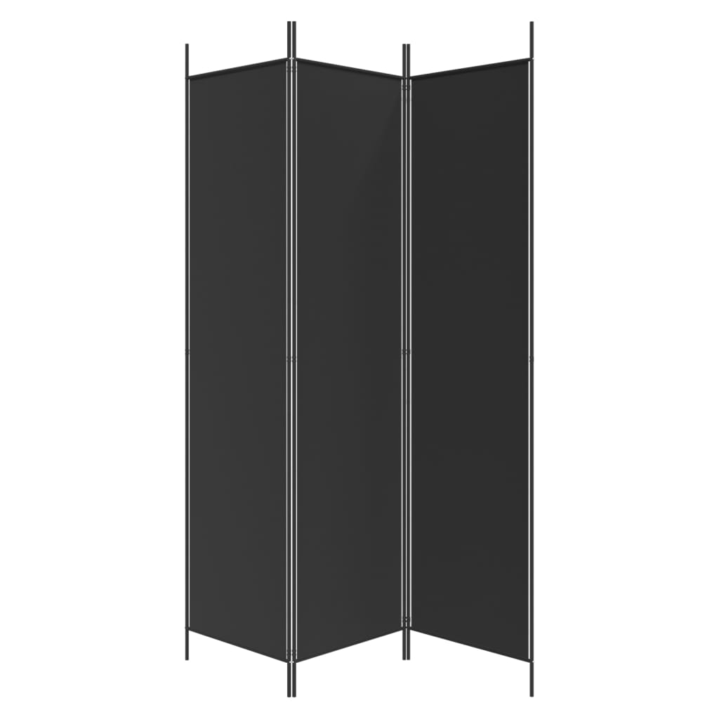 3-Panel Fabric Room Divider 150x200cm Black | Simpledeals