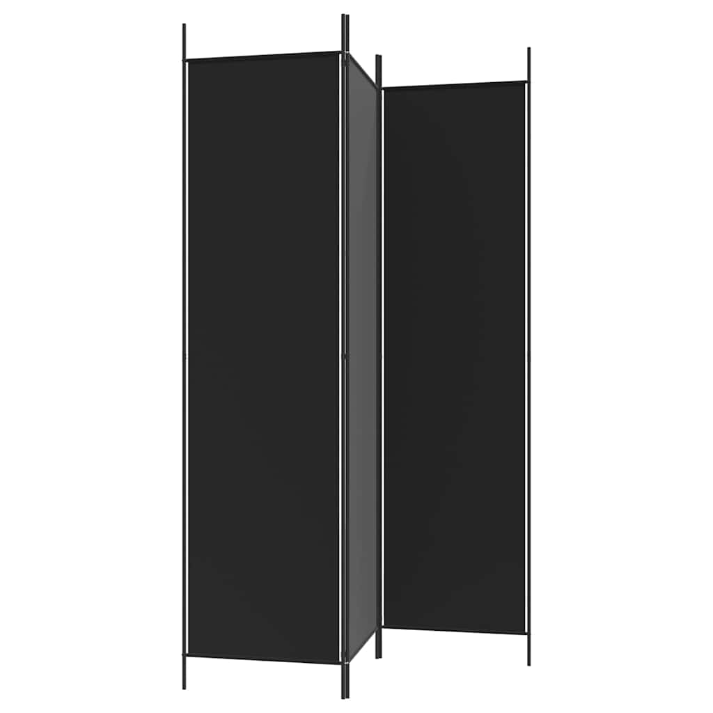 3-Panel Fabric Room Divider 150x200cm Black | Simpledeals