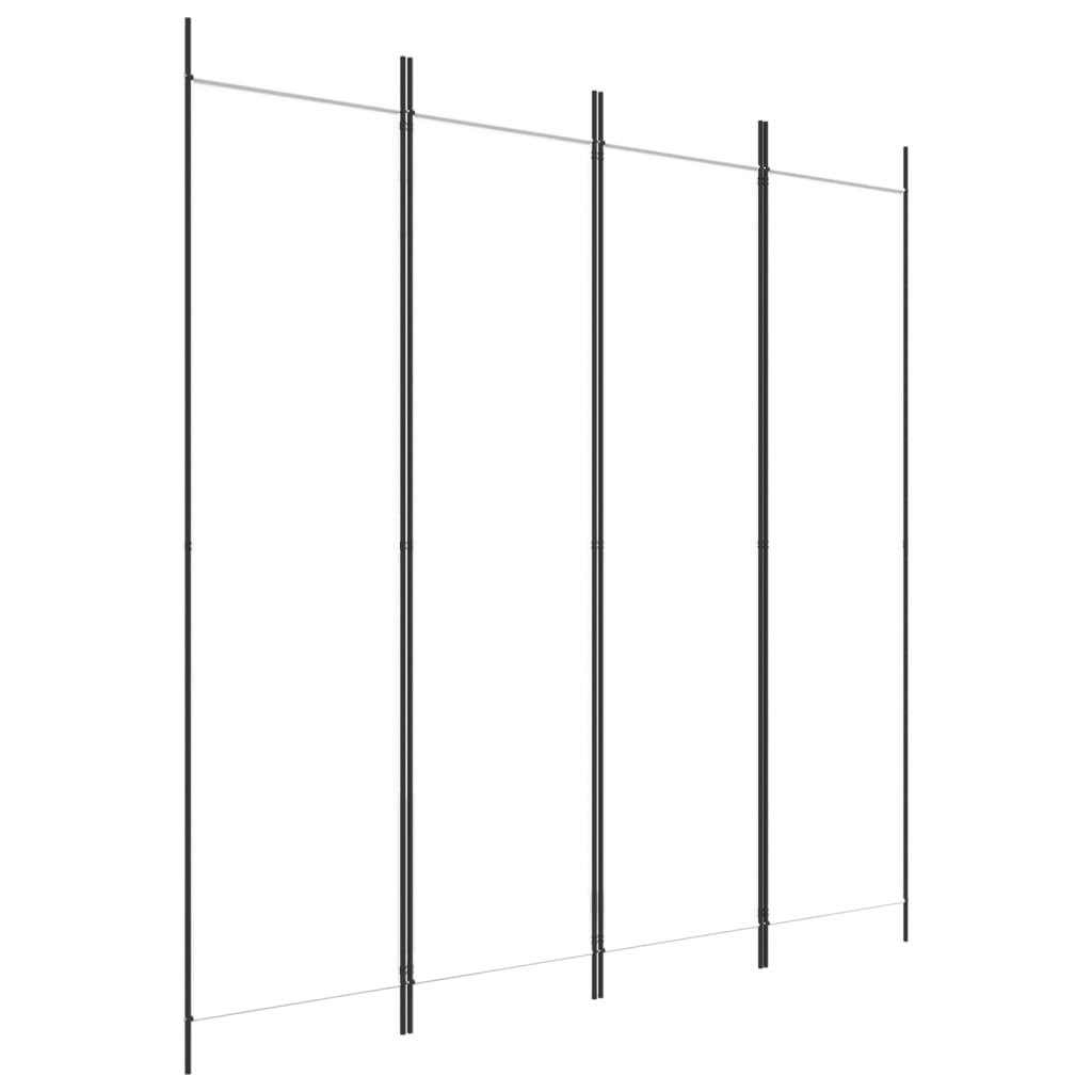 4-Panel Fabric Room Divider 200cm White | Simpledeals