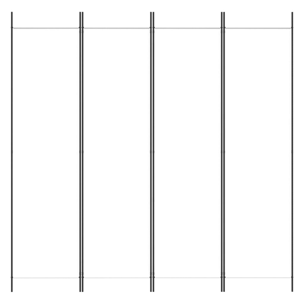 4-Panel Fabric Room Divider 200cm White | Simpledeals
