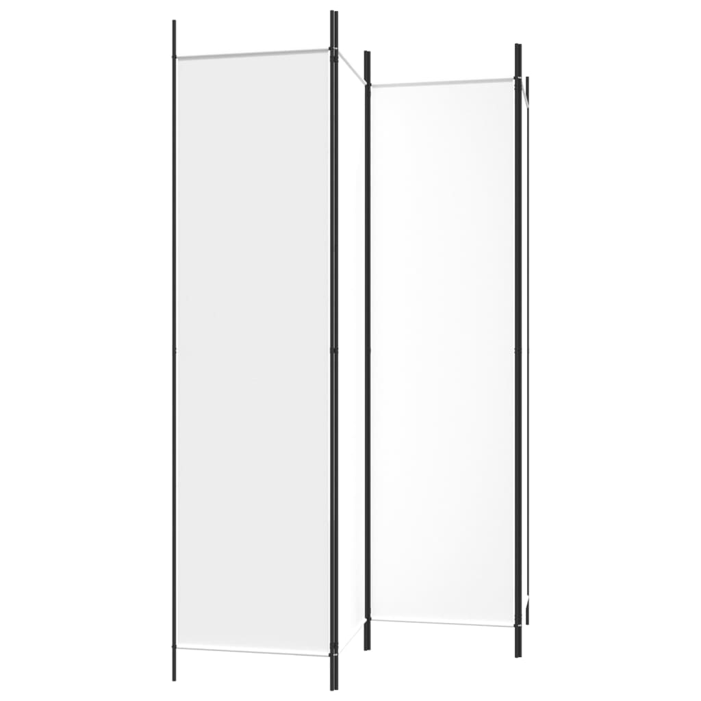 4-Panel Fabric Room Divider 200cm White | Simpledeals
