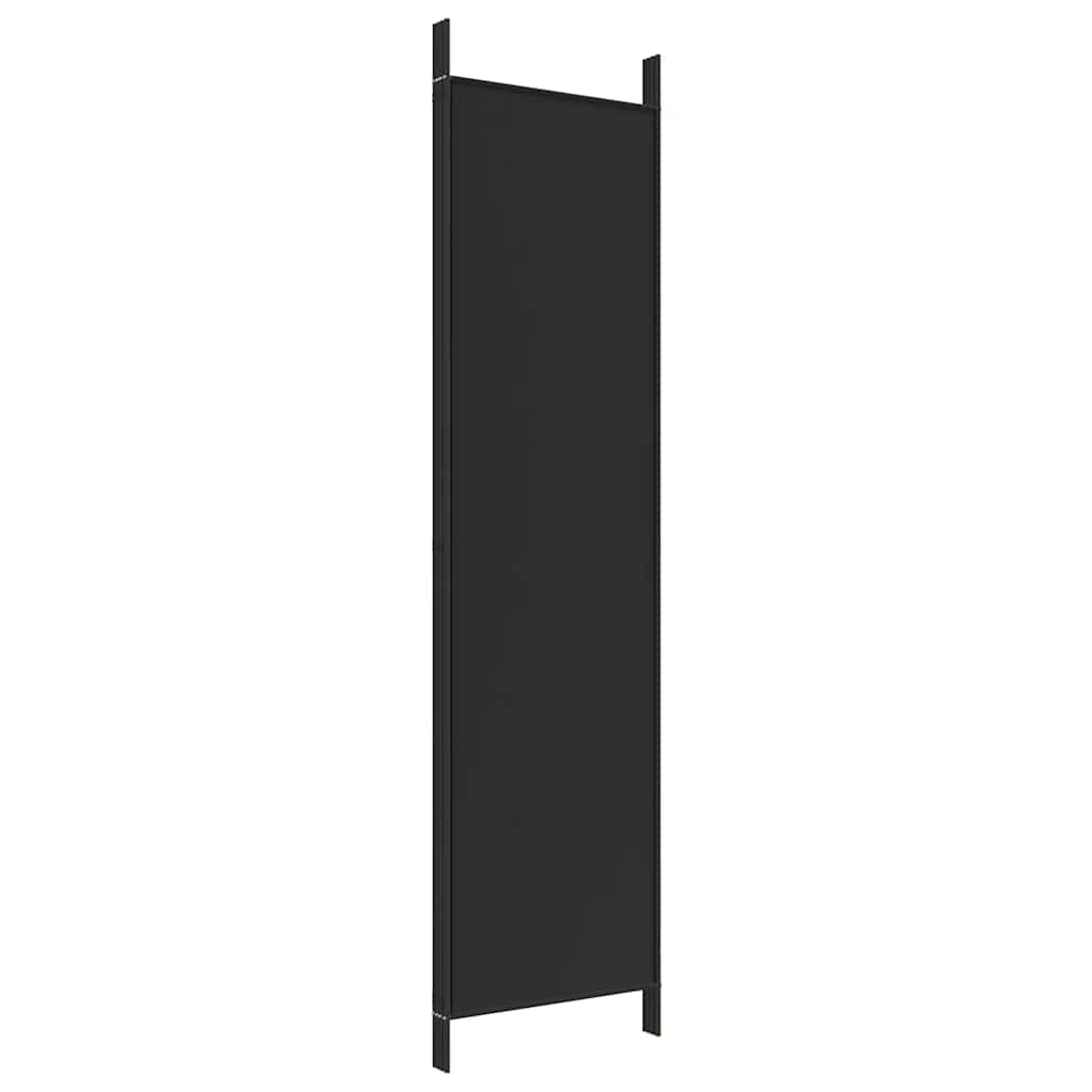 4-Panel Room Divider Black Fabric 200x200cm | Simpledeals