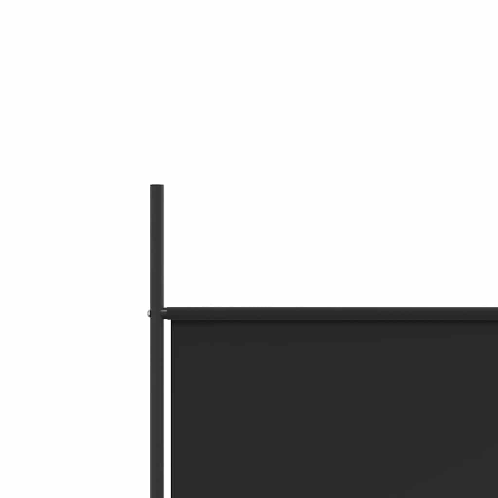 4-Panel Room Divider Black Fabric 200x200cm | Simpledeals