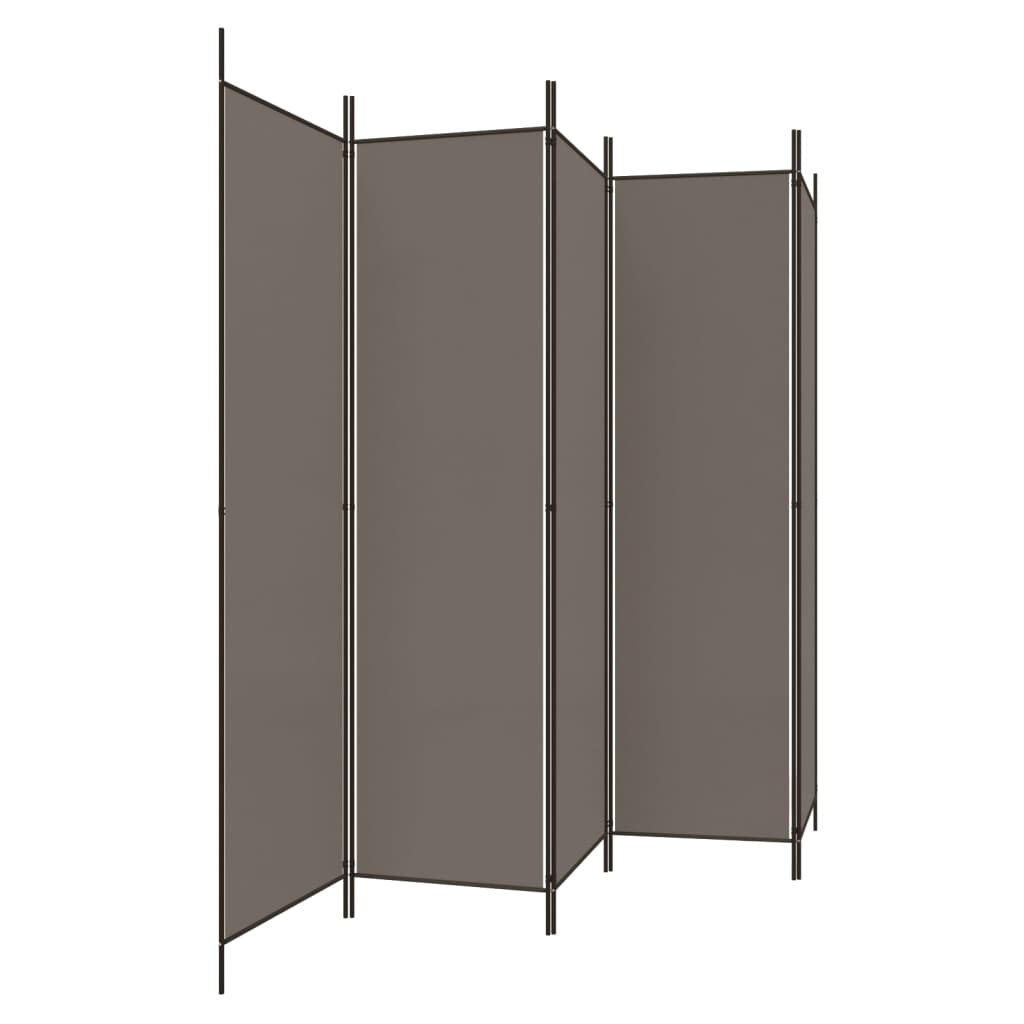 5-Panel Room Divider 250x200cm Anthracite | Simpledeals