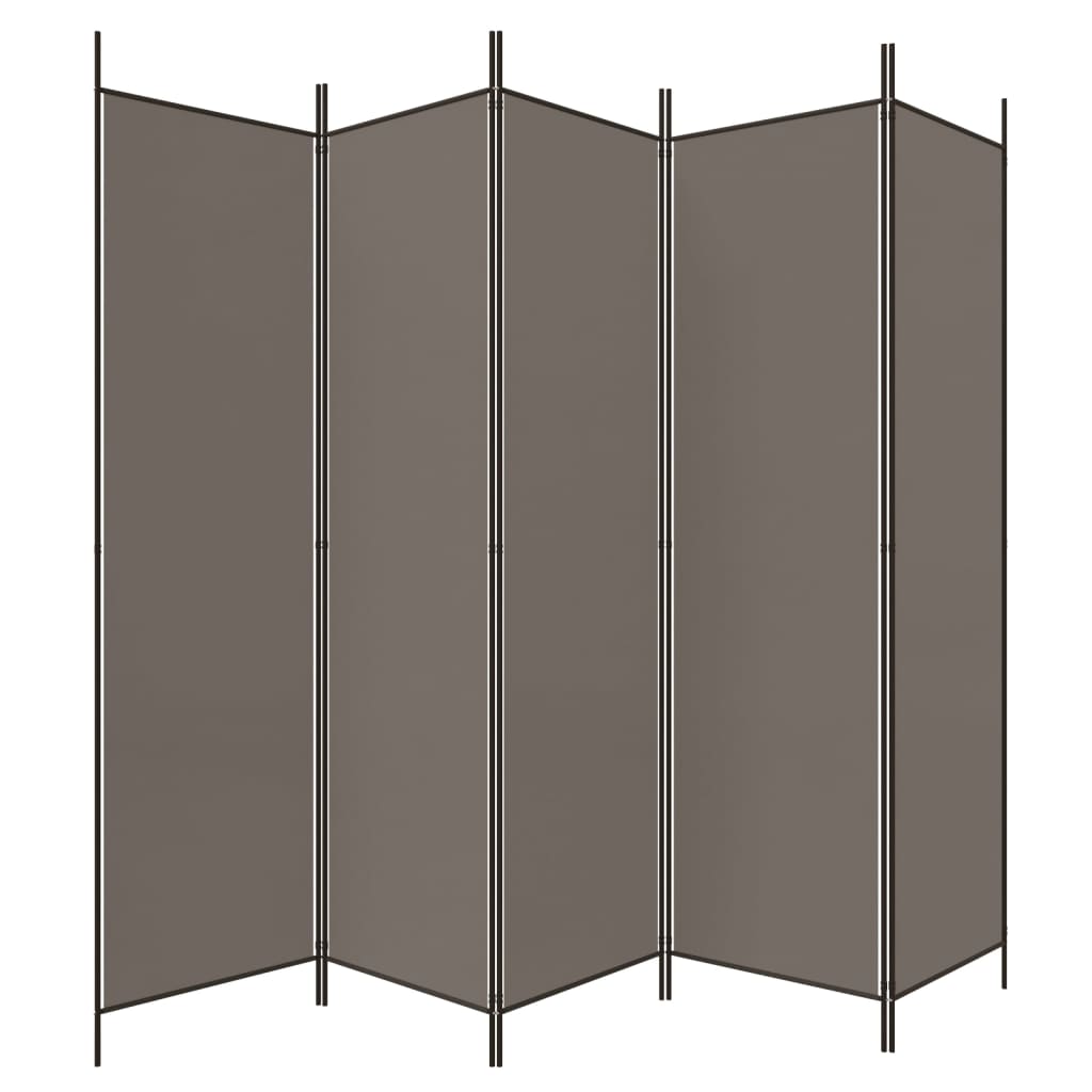 5-Panel Room Divider 250x200cm Anthracite | Simpledeals