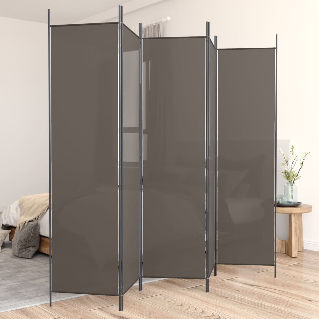 5-Panel Room Divider 250x200cm Anthracite | Simpledeals