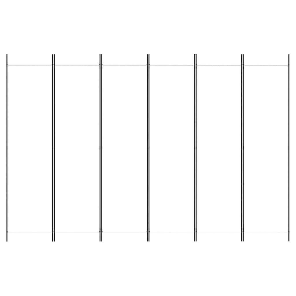 6-Panel Room Divider 300x200cm White Fabric | Simpledeals
