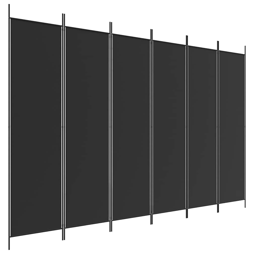 6-Panel Folding Room Divider 300x200cm Black | Simpledeals
