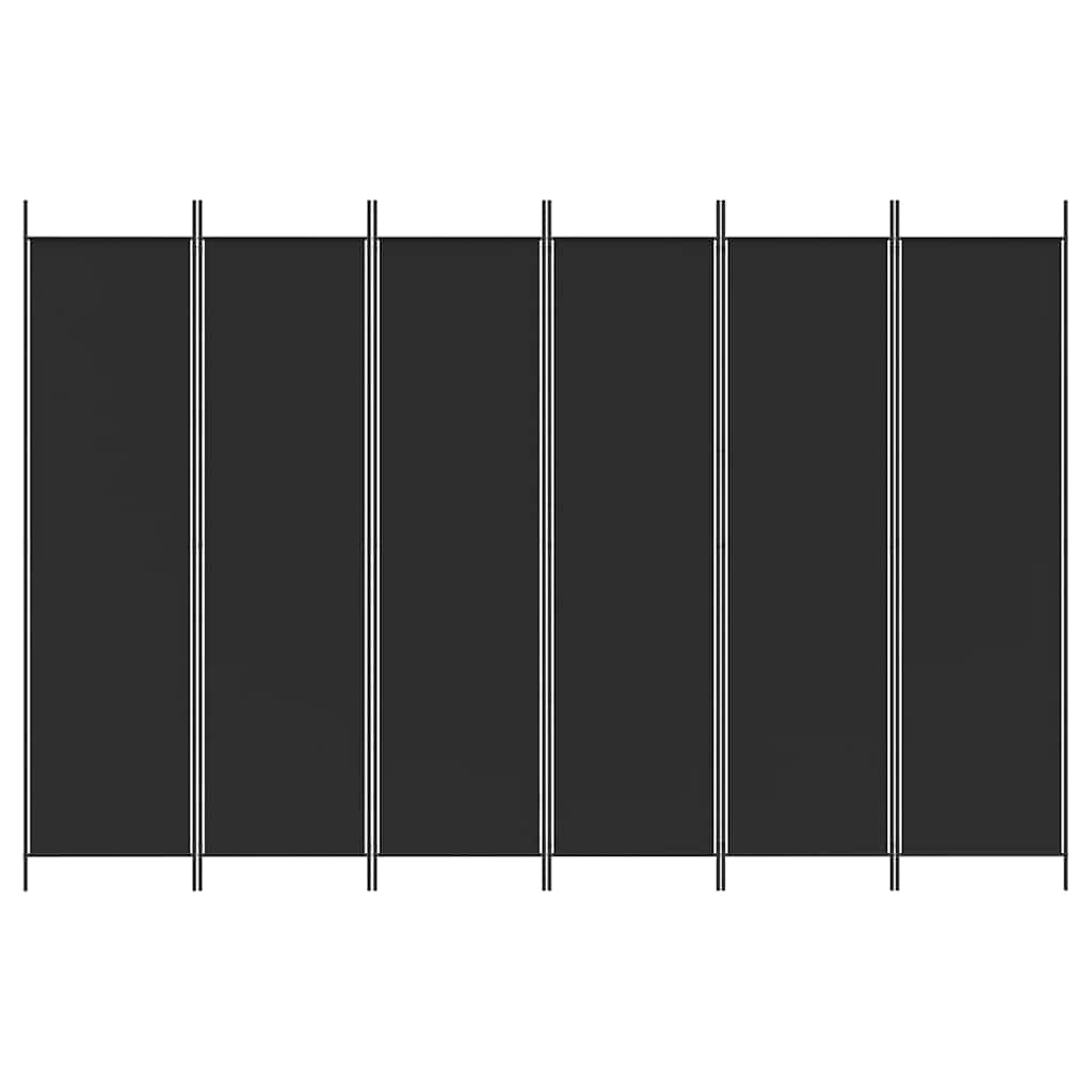6-Panel Folding Room Divider 300x200cm Black | Simpledeals
