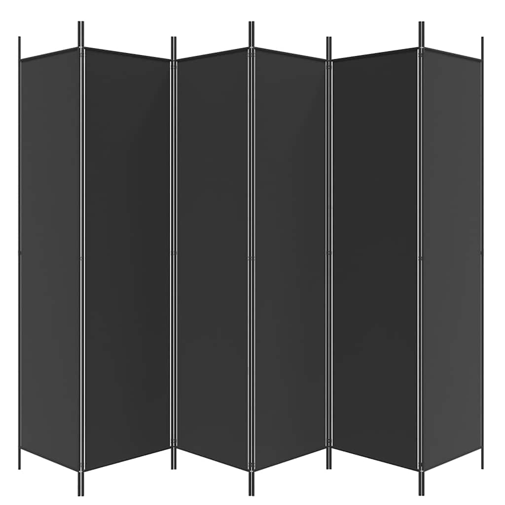 6-Panel Folding Room Divider 300x200cm Black | Simpledeals