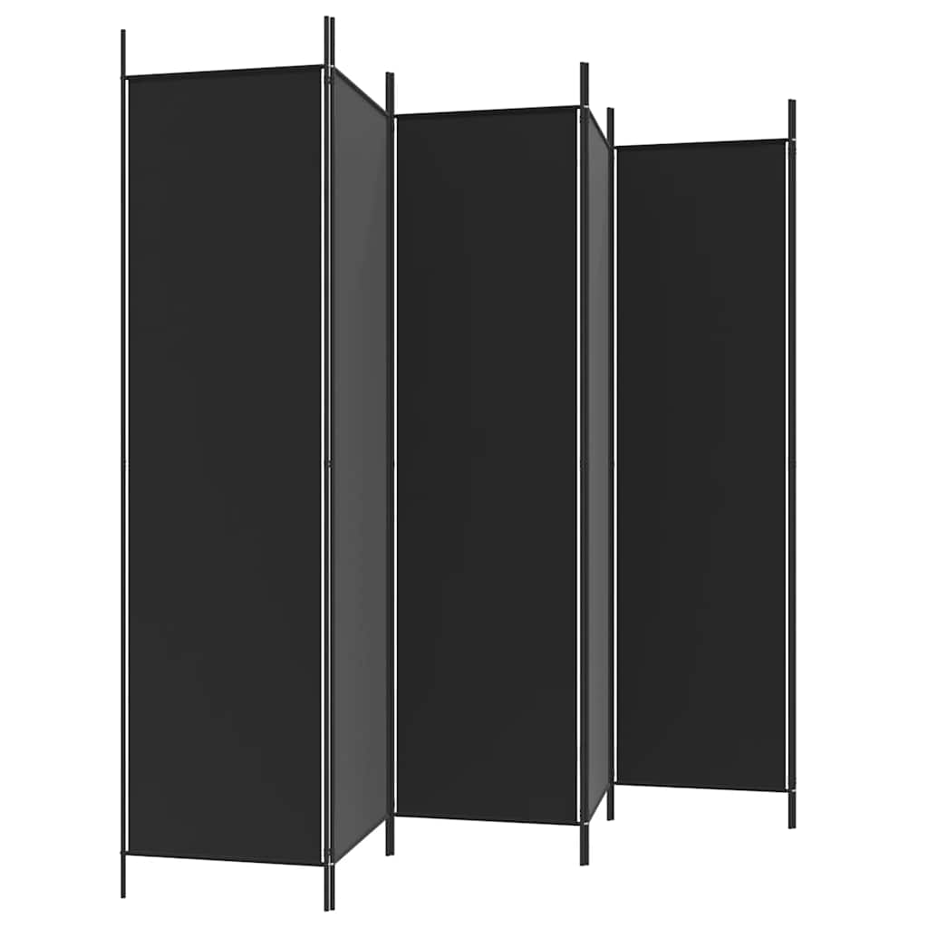 6-Panel Folding Room Divider 300x200cm Black | Simpledeals