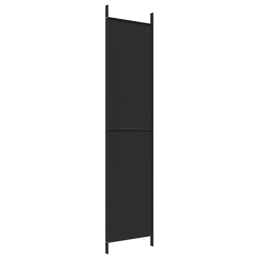 3-Panel Room Divider Black Fabric 150x220cm | Simpledeals