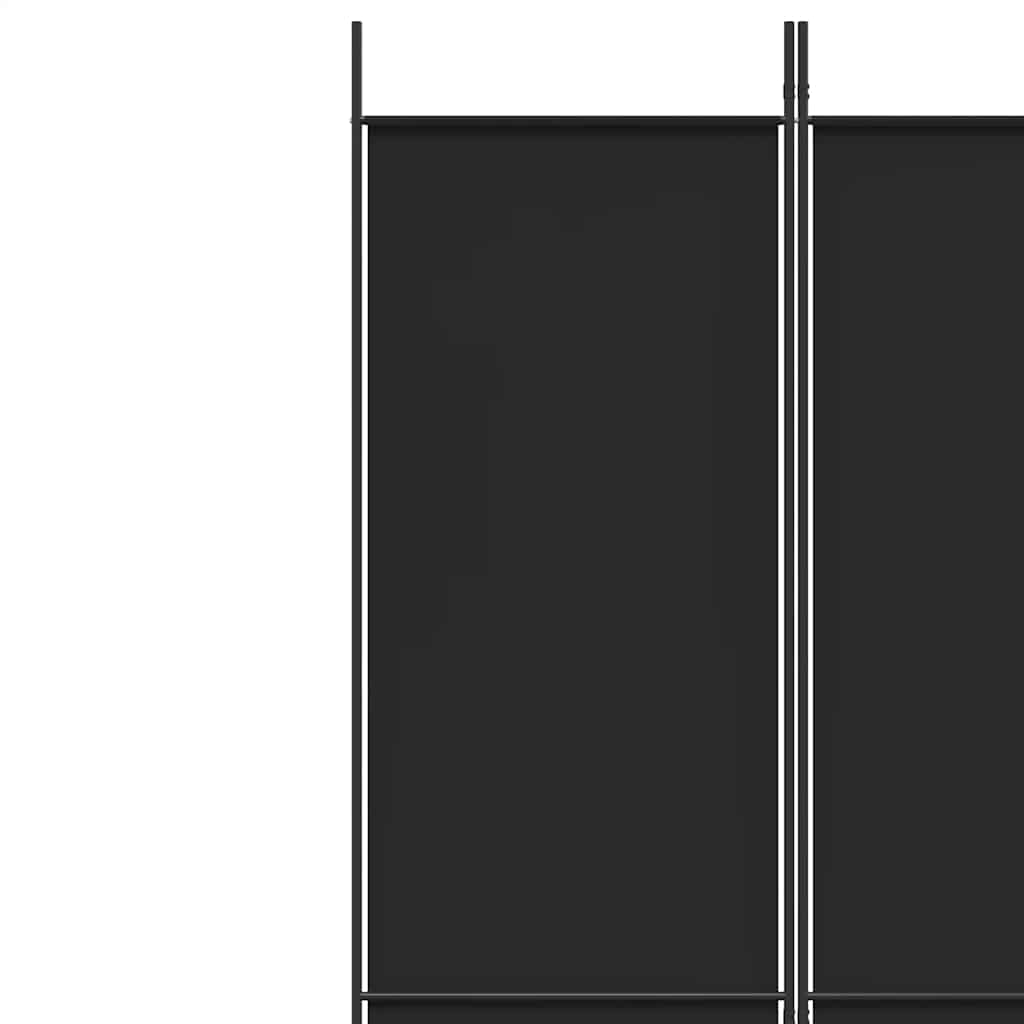 3-Panel Room Divider Black Fabric 150x220cm | Simpledeals