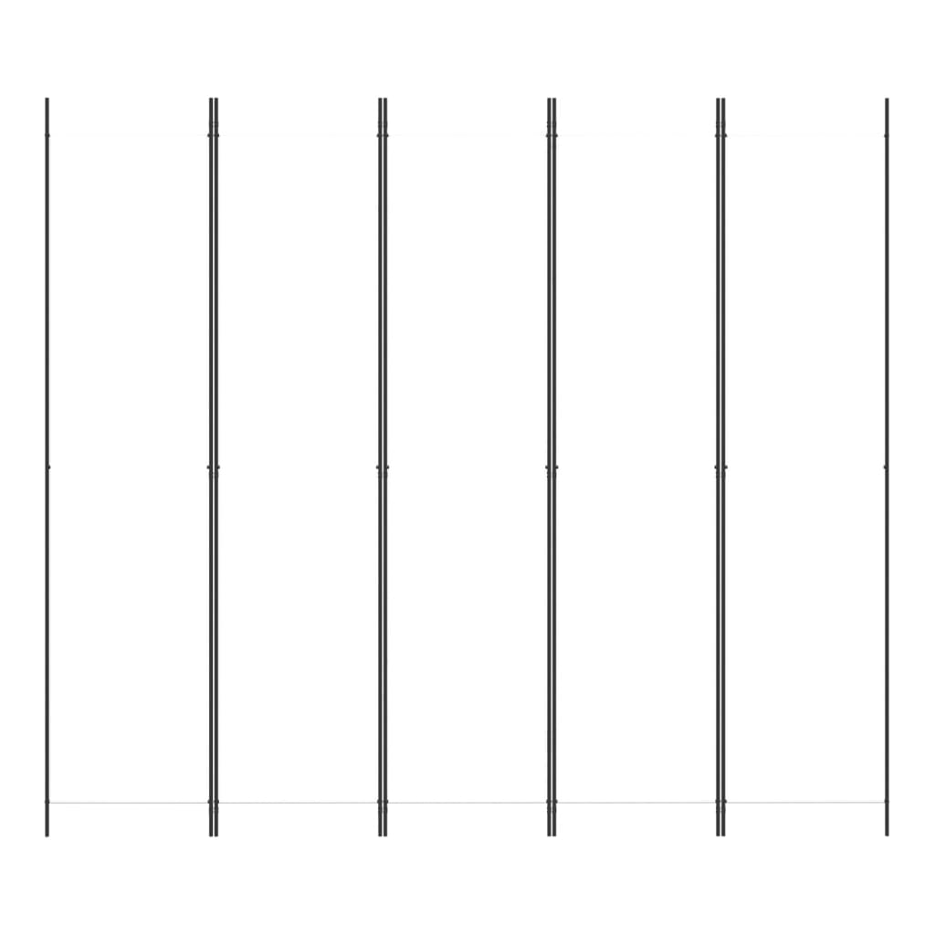 5-Panel Room Divider 250x220cm White Fabric | Simpledeals